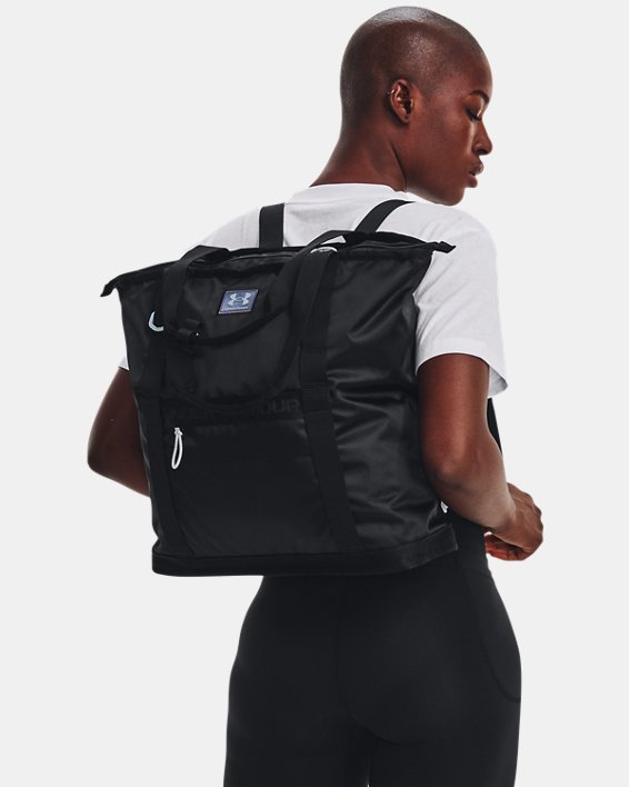 Women's UA Essentials Tote Backpack in Black image number 5